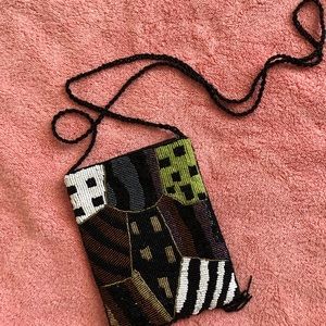Beaded cross body evening purse